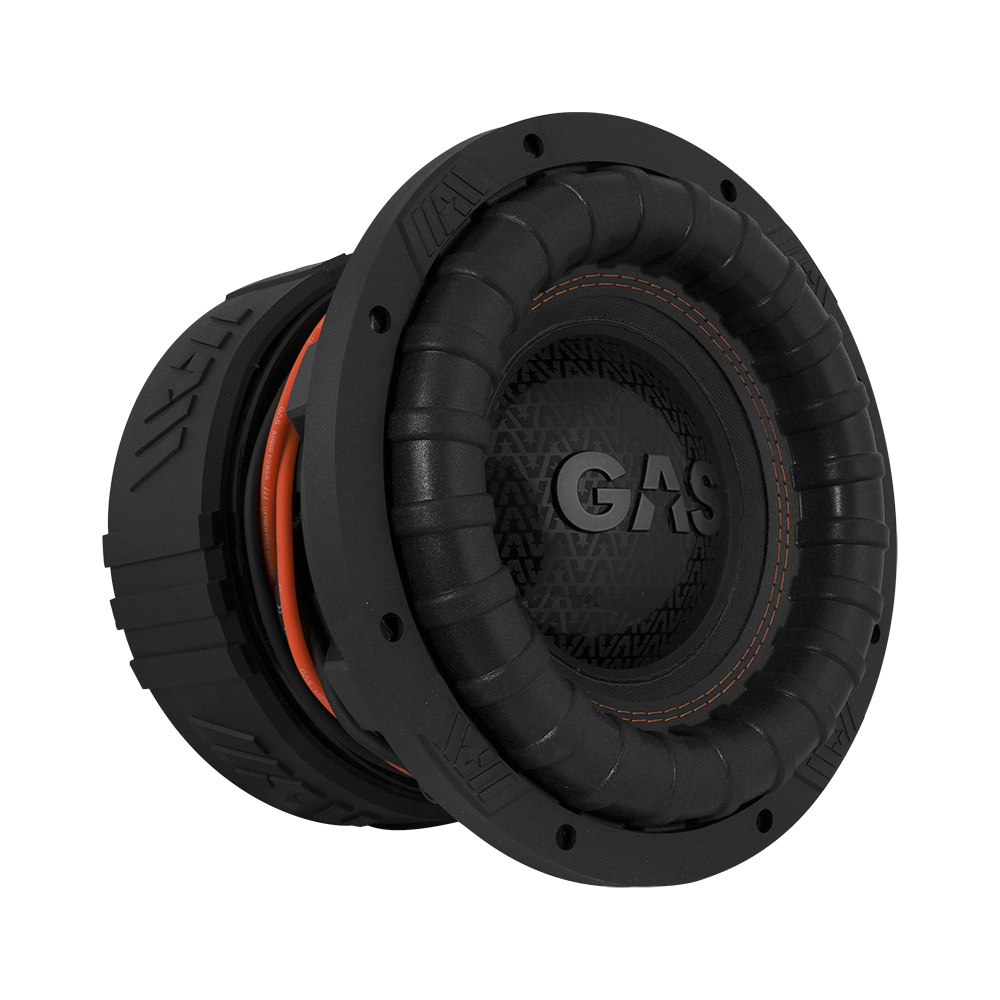 Två subwoofers med robust design för kraftfull ljudåtergivning.