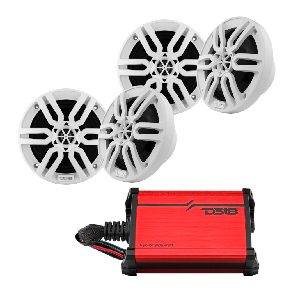 Marinpaket med två högtalare och en förstärkare från DS18.