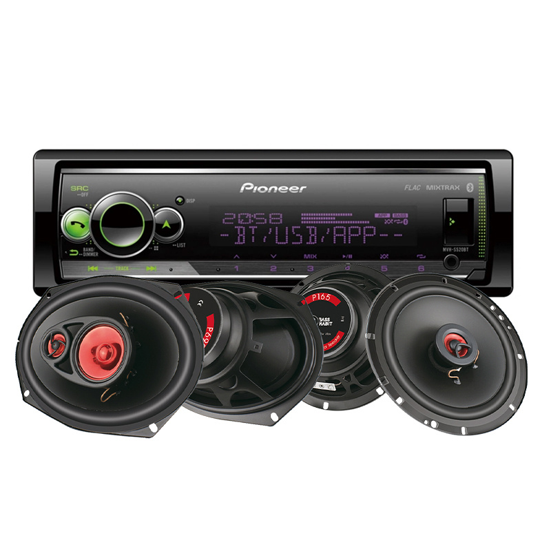 Pioneer MVH-S520BT bilstereo med Bass Habit-högtalare.
