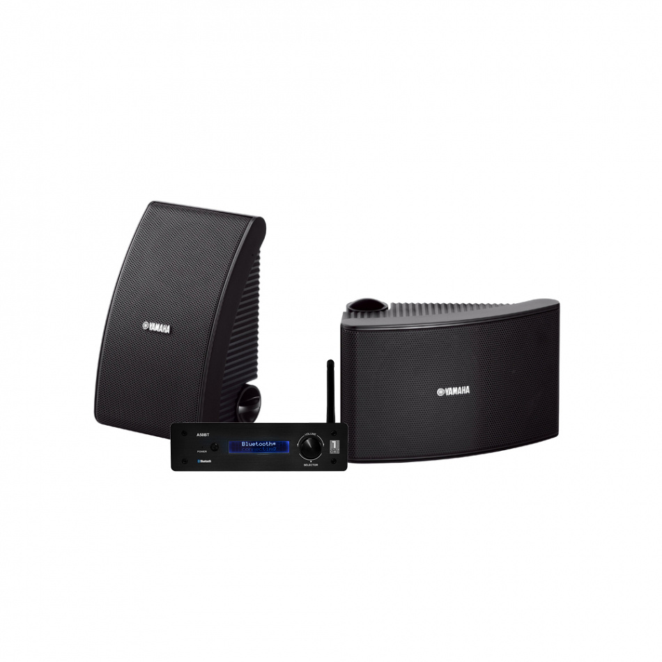 System One A50BT & Yamaha NS-AW392 utomhushögtalare, svart