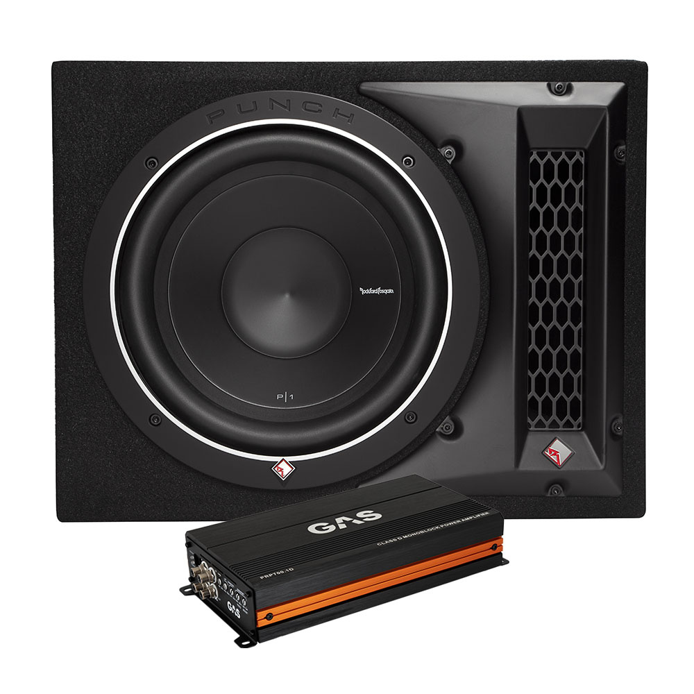 Subwoofer och förstärkare för bilstereo. Rockford Fosgate och GAS PRO POWER.