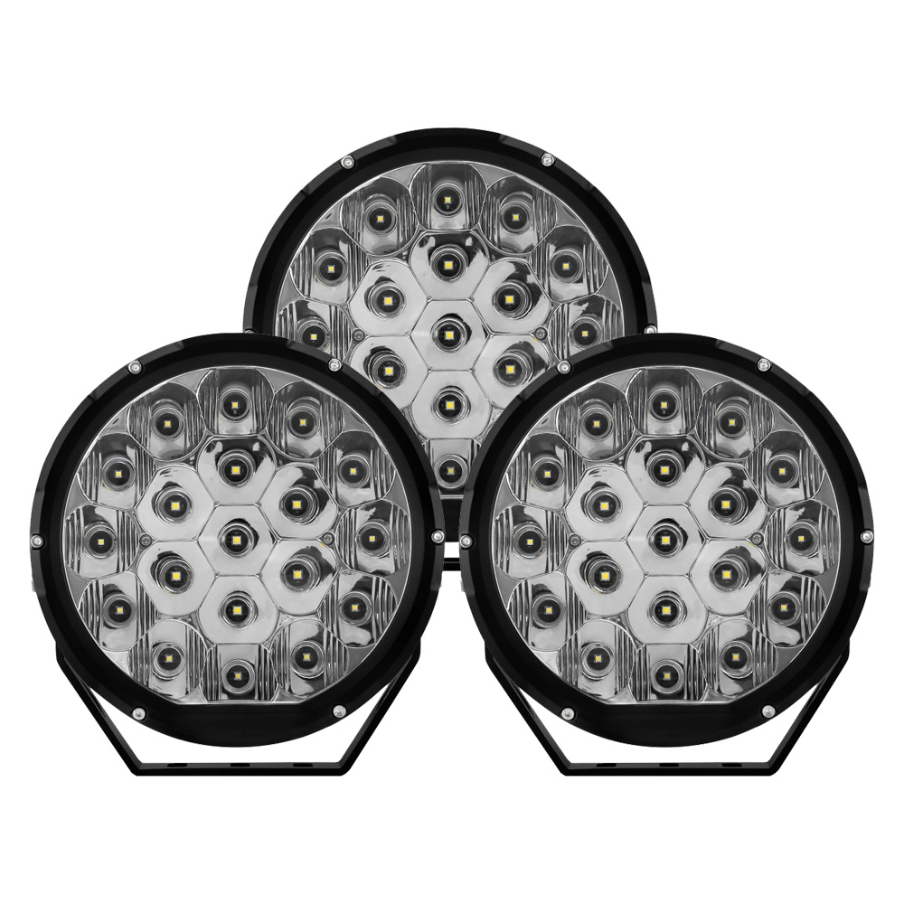 Tre runda LED extraljus med 106W, 7 tum, kraftfull belysning.