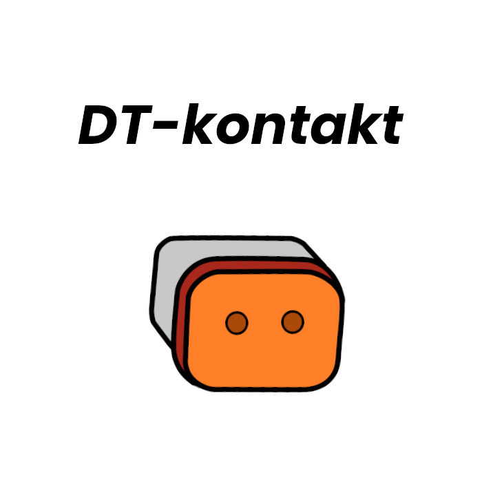 DT-kontakt, en elektrisk kontakt med orange och grå design.