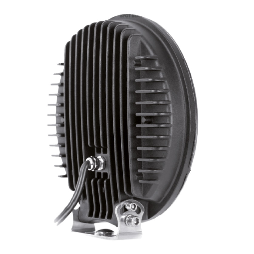 Extraljus med DRL, rund design, 140W, 9 tum, svart hölje.