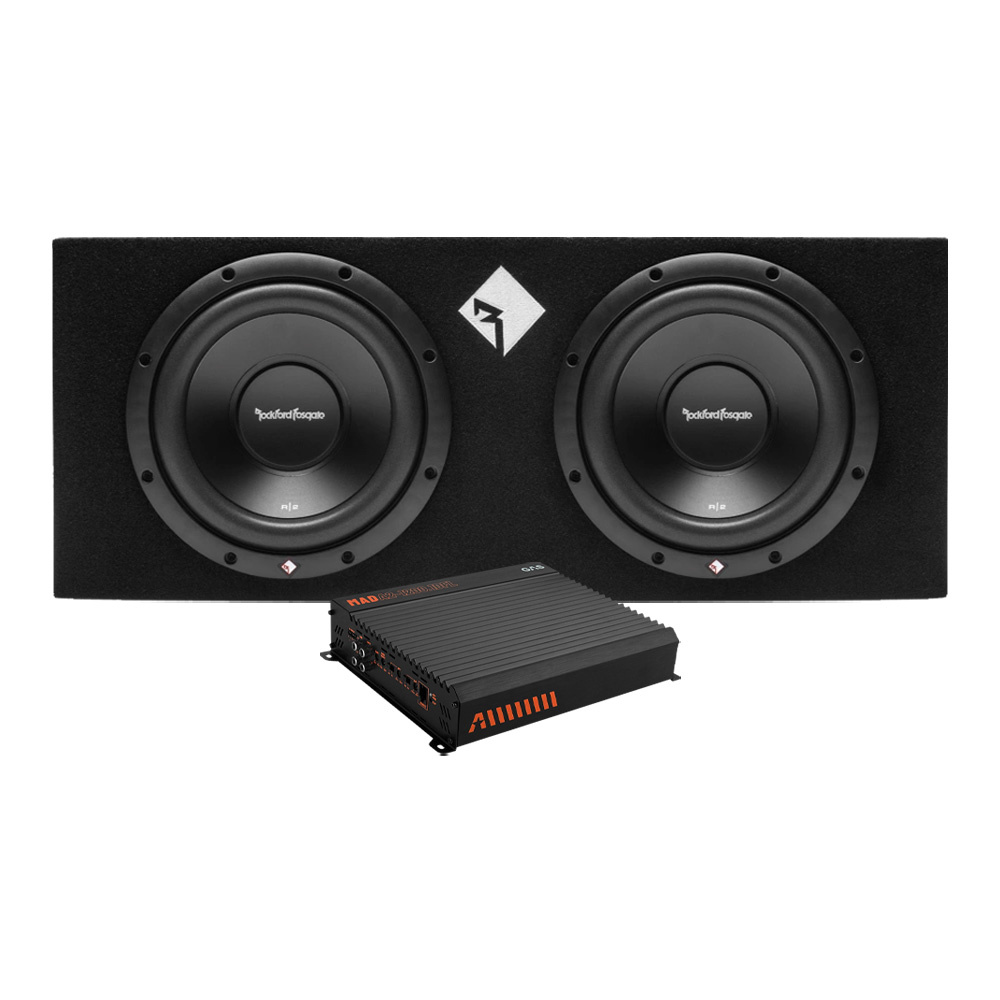 Två subwoofers och en förstärkare för bästa ljudupplevelse.