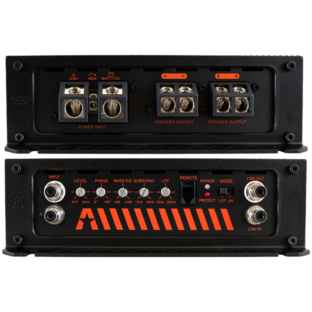 2-pack DLS RCW12.D2 i låda med GAS MAX A2-2500.1DL, baspaket