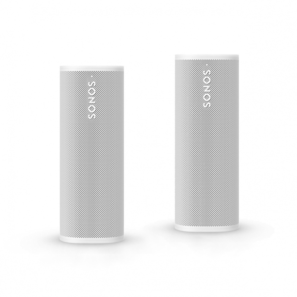 2-pack Sonos Roam 2 bärbar högtalare med Bluetooth och Wi-Fi, vit