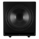 Yamaha RX-V6A & Dynavoice Challenger M-105 EX v.4 Facet 5.1 hemmabiopaket, svart Svart subwoofer med en stor basenhet framifrån.