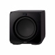 Magnat Signature 607 5.1 högtalarpaket, svart En svart subwoofer med en rund högtalare fram. Designad för ljudsystem.