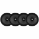 4-Pack Bass Habit SP165M 6.5tums midbas Fyra 6,5 tum midbashögtalare i svart med logotyp.