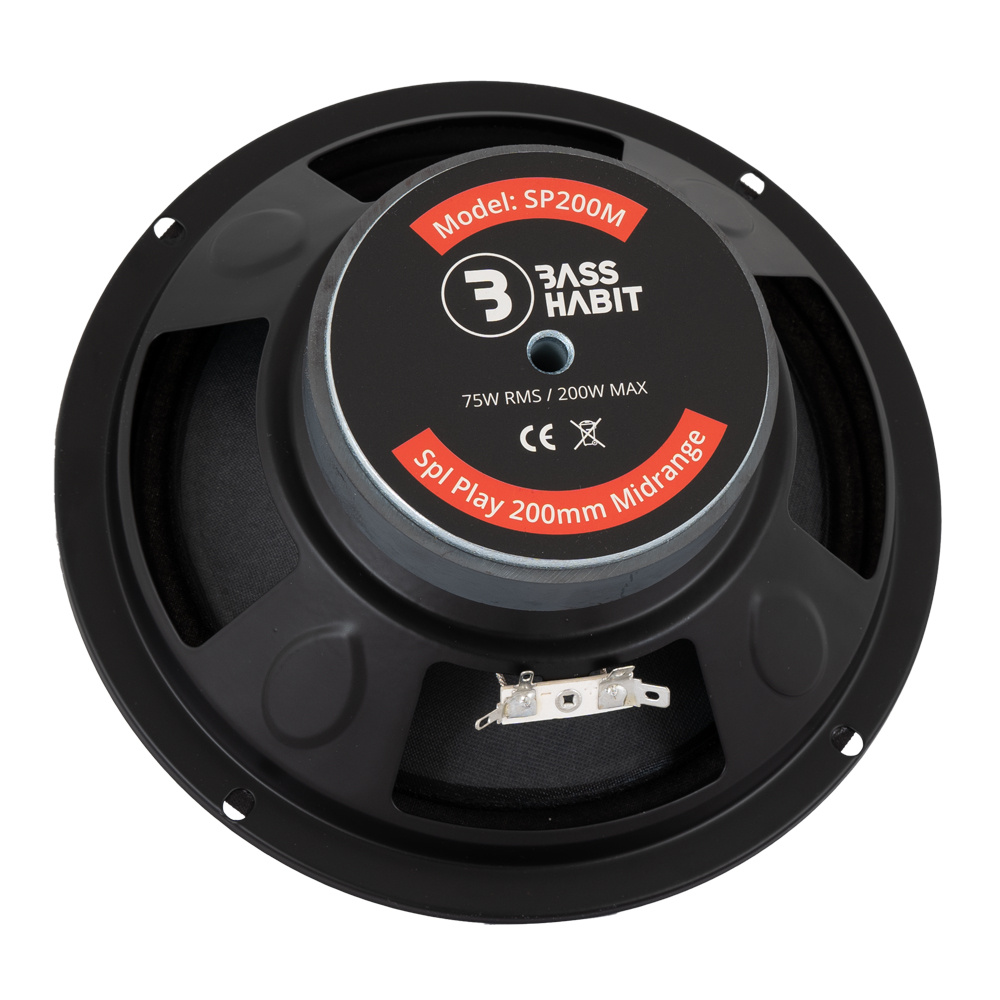 Högtalare SP200M från Bass Habit, 200 mm midrange, 75W RMS, 200W max.