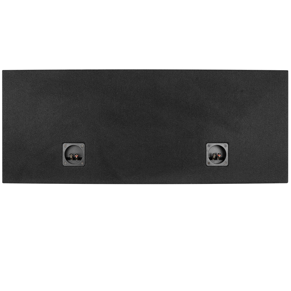 Svart raggarplanka med två högtalare, designad för Bass Habit SP250M och SP25A.