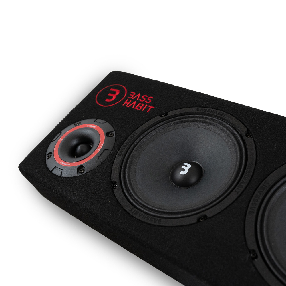 Högtalarpaket med två element, designat för bilaudio.