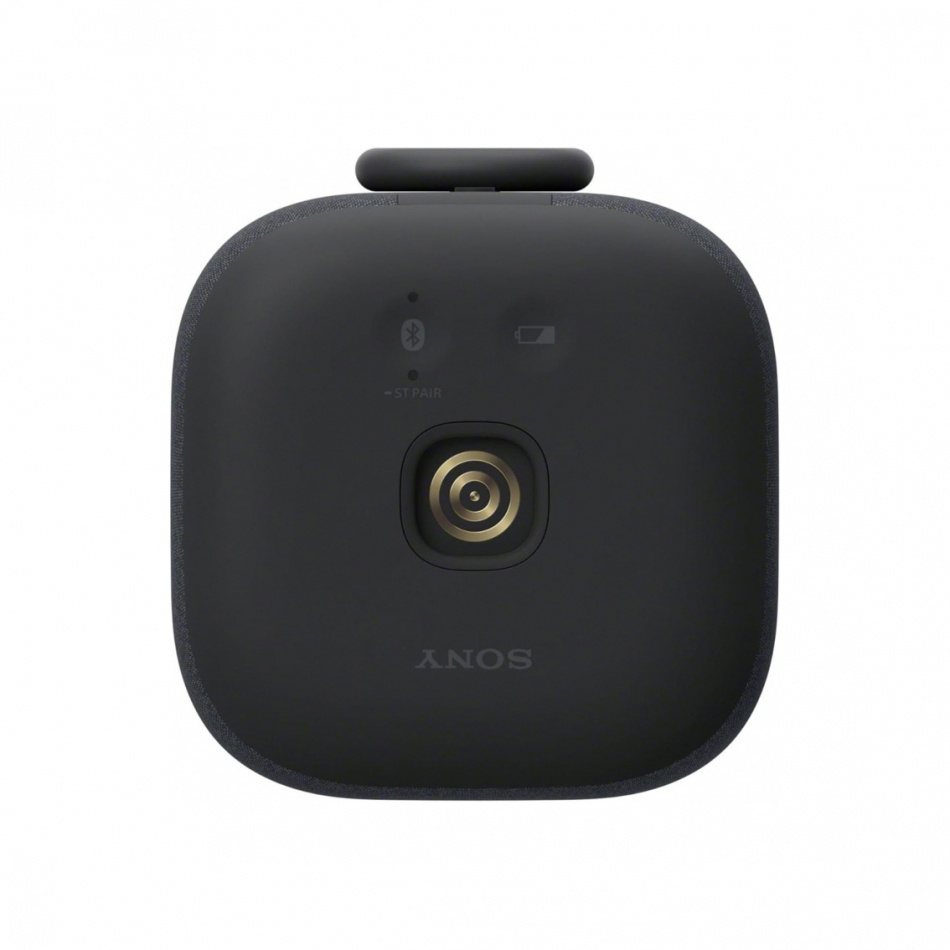 Trådlös bärbar högtalare i svart med Bluetooth-funktion och kompakt design.