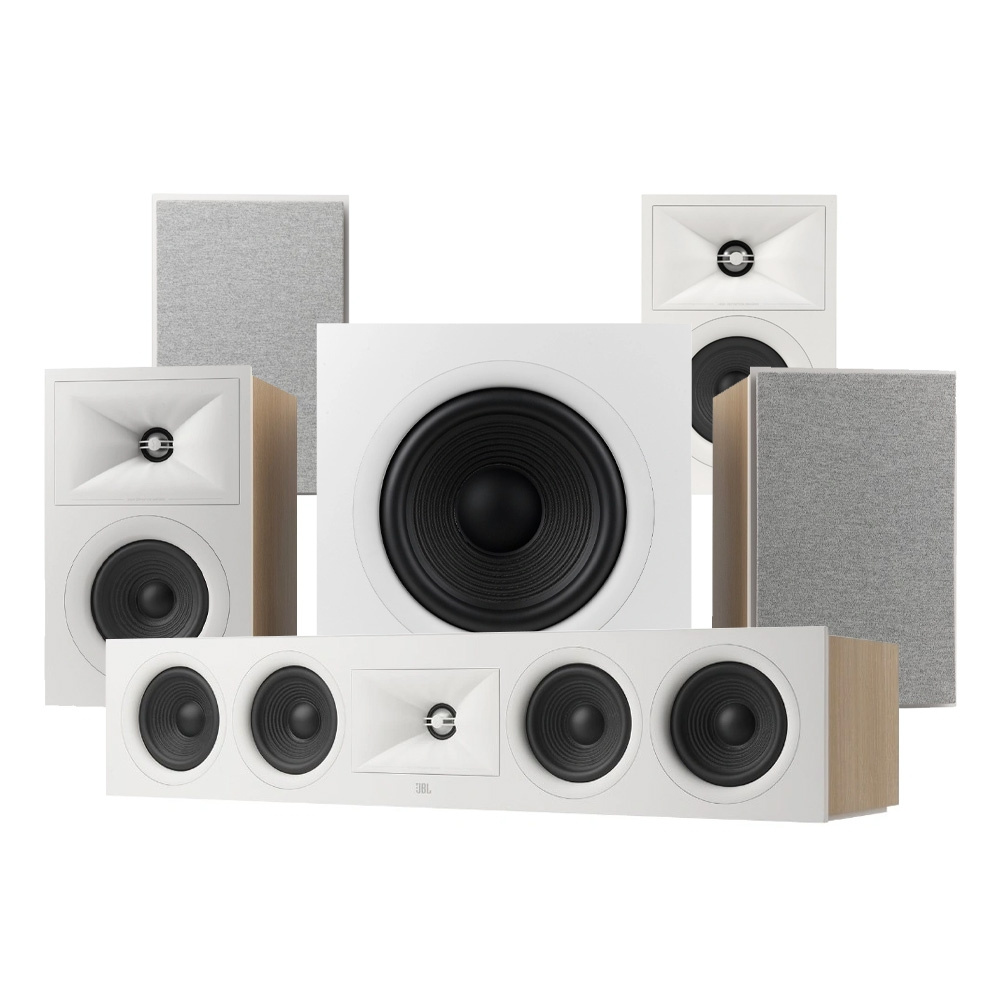JBL Stage 240B 5.1 högtalarpaket med 200P och center, vitt