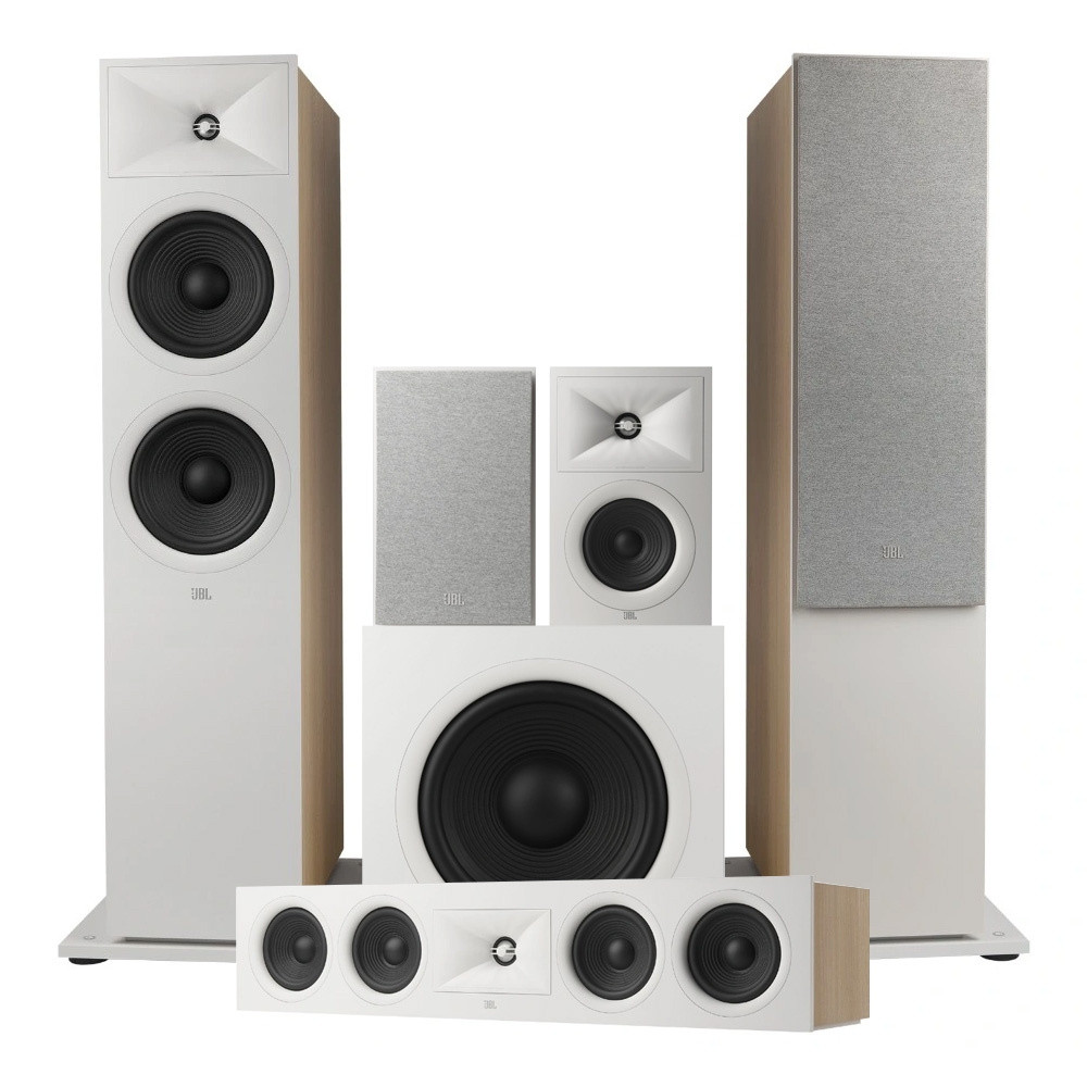 JBL Stage 280F 5.1 högtalarpaket med 220P och center, vitt