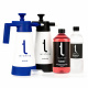 Tershine Avfettningspaket, mellan Fyra flaskor med olika rengörings- och avfettningsprodukter.
