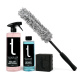 Tershine Däck- och fälgrengöringspaket Däck- och fälgrengöringspaket med sprayflaskor och ett rengöringsverktyg.