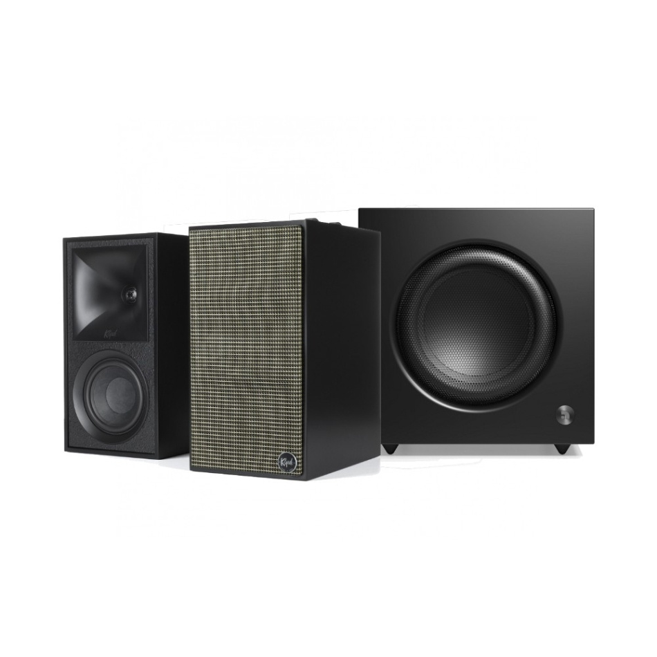 Klipsch The Fives med Audio Pro SW-10, aktivt 2.1 högtalarpaket i svart