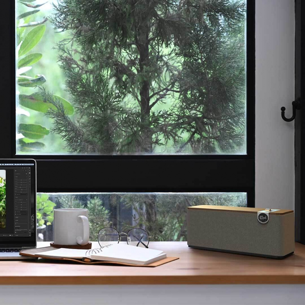 2-pack Klipsch The One Plus Bluetooth-högtalare, valnöt