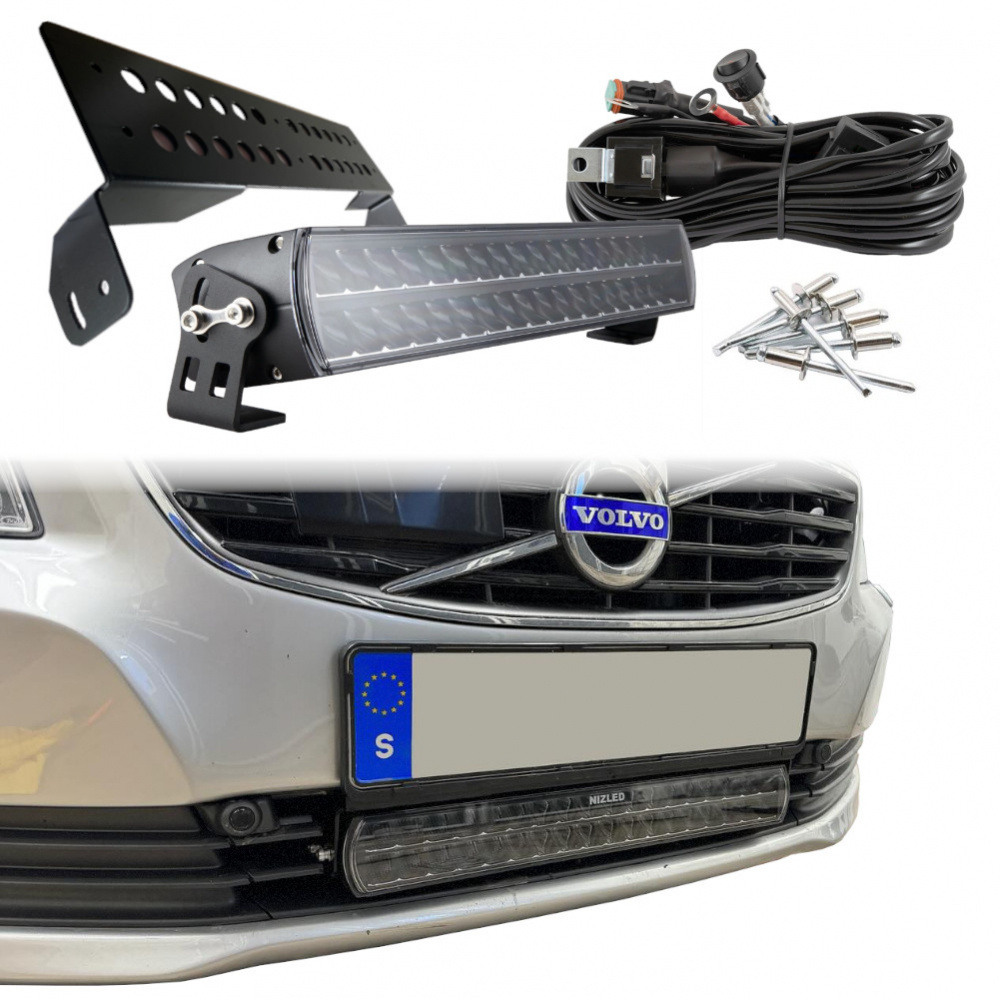 NIZLED LED-rampspaket för Volvo V70/XC70/S80 2008-2016 med fästen och kablar.