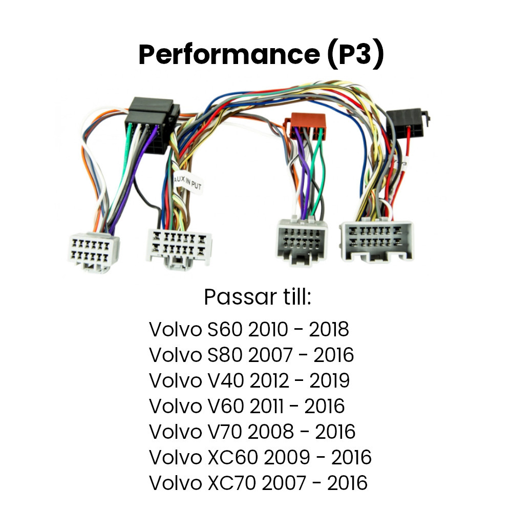 Kablage för ljuduppgradering till Volvo 2004-2017, modell P3.