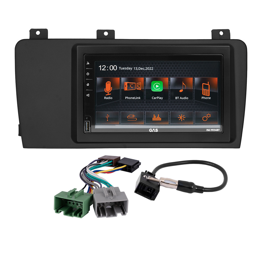 Installationspaket för Volvo V70/S60 med skärm och kablage.