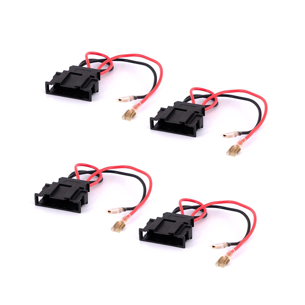 Högtalarkontakter för Volkswagen, 4-pack, med kablar för enkel installation.
