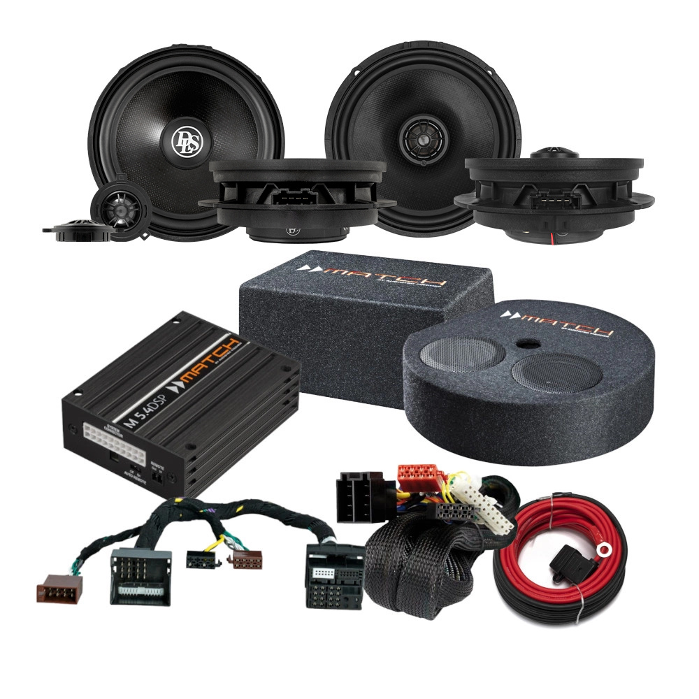 Ljuduppgradering med högtalare och förstärkare för VW-bilar efter 2015.