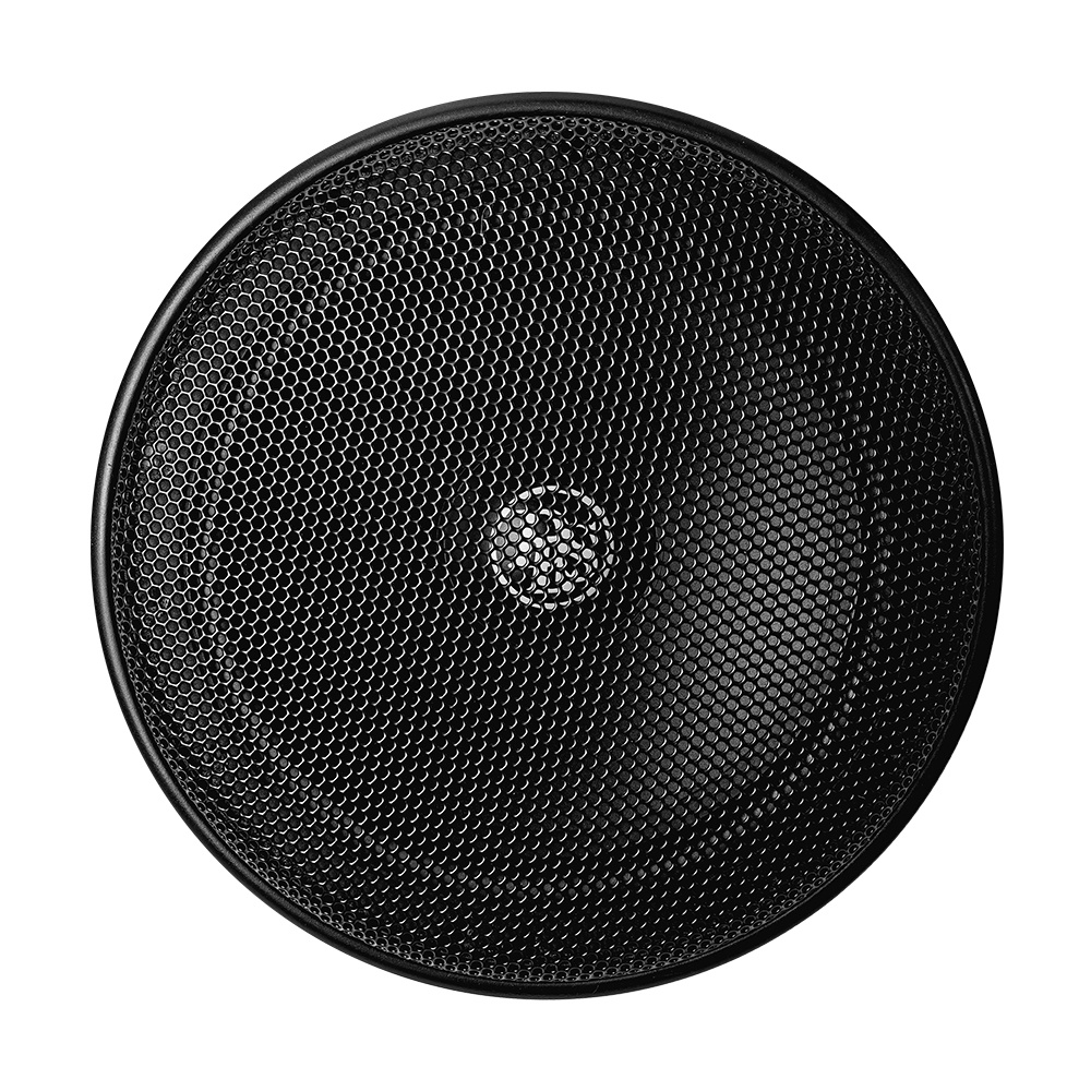 En svart högtalare med nätgaller, del av ett ljudpaket för VW/Skoda/Seat.