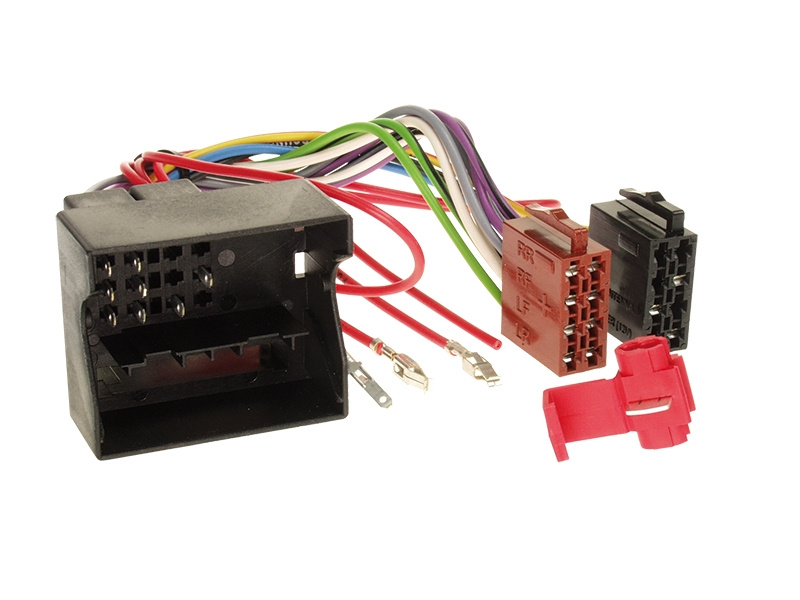 Installationspaket för 2-DIN stereo till VW Transporter T5 med kopplingskablar.