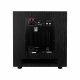 System One W120 aktiv subwoofer, svart + subwooferkabel Subwoofer med bakpanel, kontroller och anslutningar, svart finish.