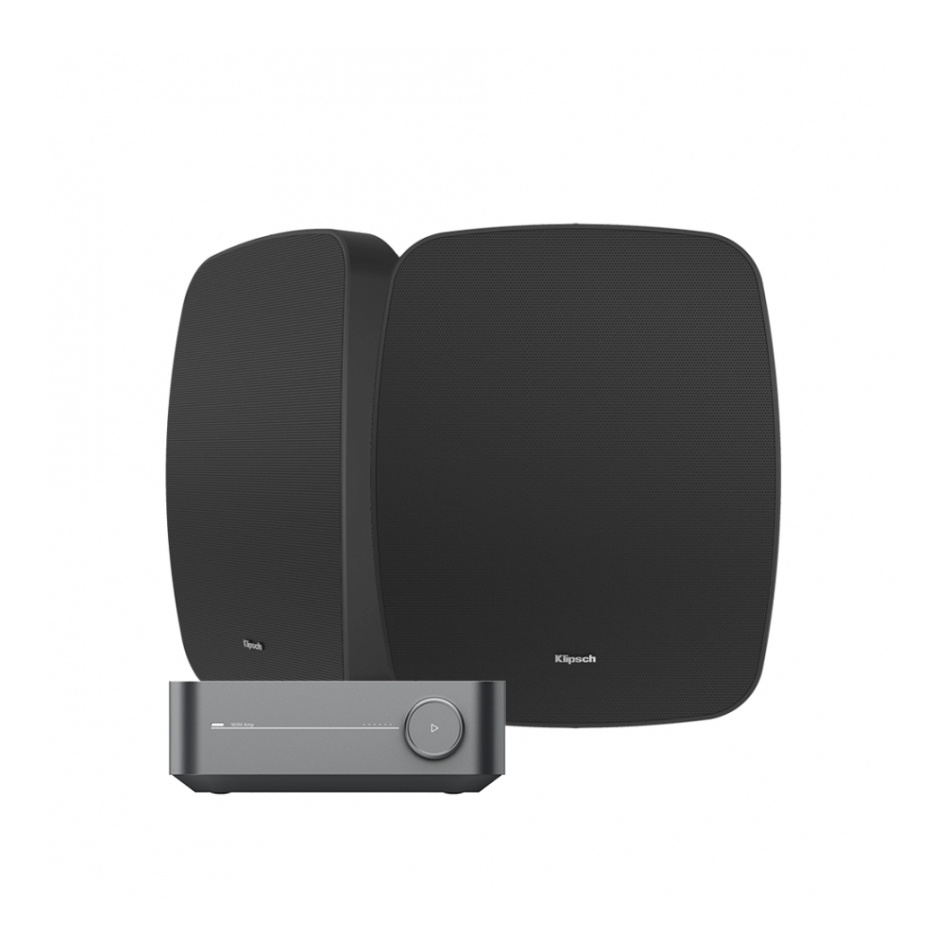 Klipsch RSM-525 i svart med Wiim Amp, utomhuspaket
