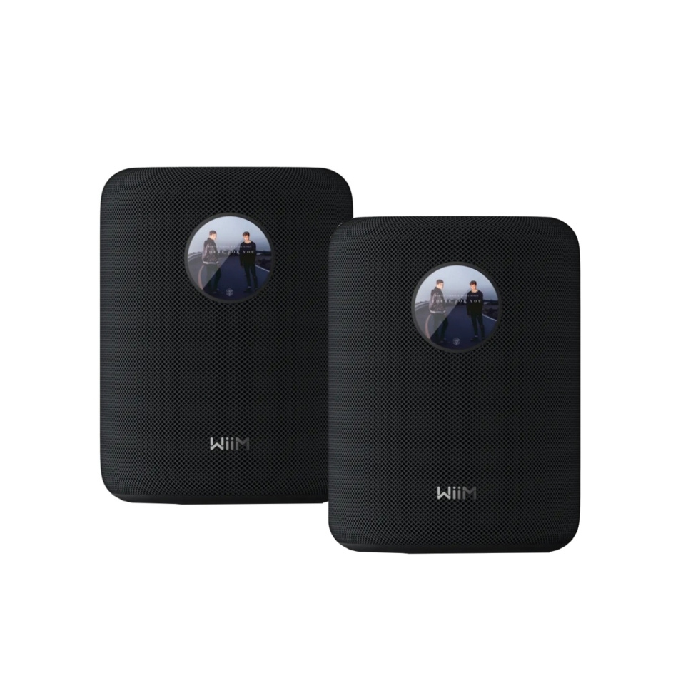 2-pack WiiM Sound smart högtalare med skärm, svart