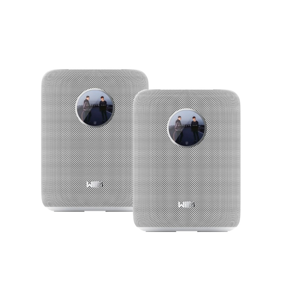 2-pack WiiM Sound smart högtalare med skärm, vit