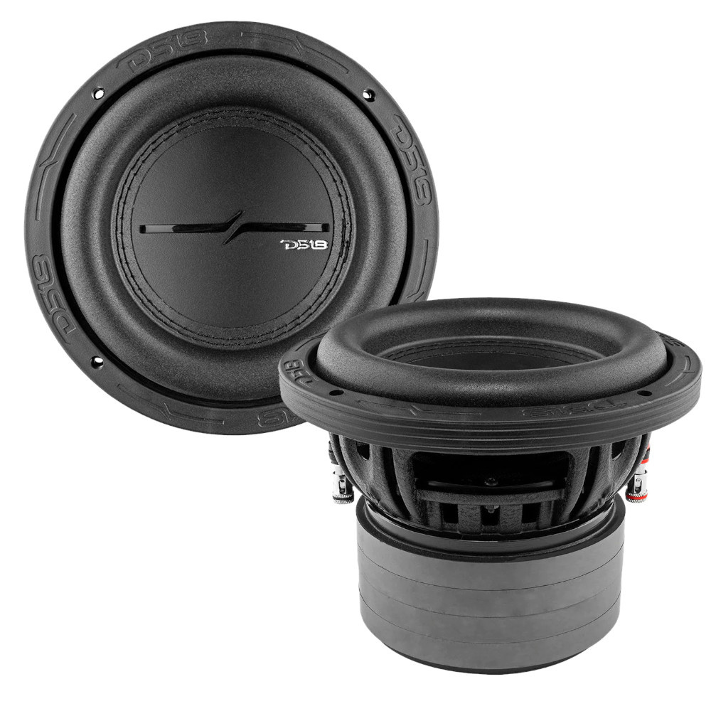 Två stycken långslagigt 6.5 tums baselement med svart design.