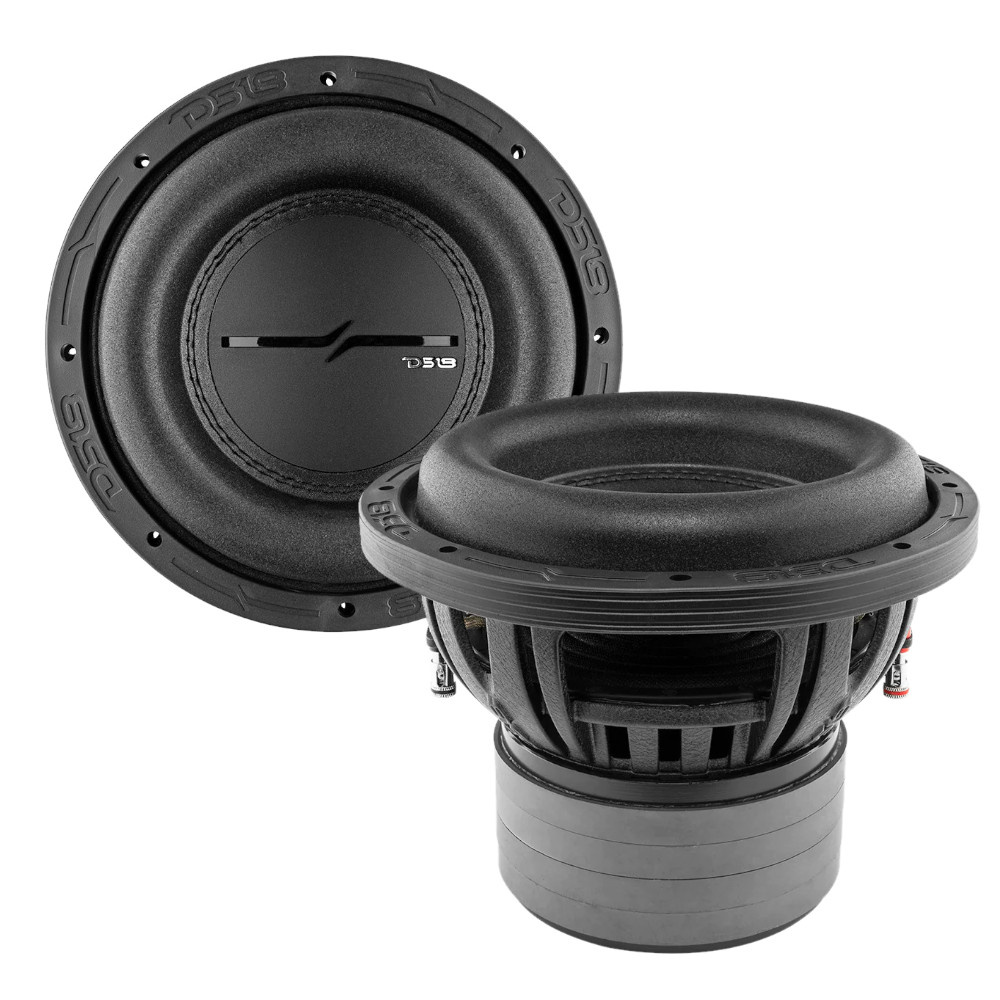 Långslagigt 8 tums baselement i svart design. 2-pack.